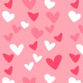 Hearts pattern background with pink color Royalty Free Stock Photo