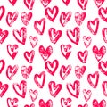 Hearts pattern red icons for Valentine day art