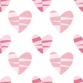 Funky pastel pink hearts seamless background Royalty Free Stock Photo