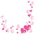 Hearts and pink balloons vector background Royalty Free Stock Photo