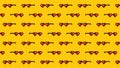 Hearts pixel sunglasses seamless pattern on yellow