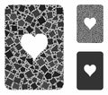Hearts playing card Composition Icon of Ragged Elements