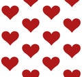 Hearts playing card suit symbol - seamless repeatable pattern texture Royalty Free Stock Photo