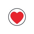 Hearts Playing Card Suit vector concept round solid icon Royalty Free Stock Photo