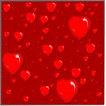 Hearts Red Diferent Sizes background