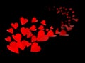 hearts red many comming for valentines day background isolated - 3d rendering