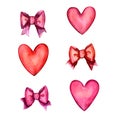 Hearts and ribbons  clipart Royalty Free Stock Photo