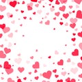 Hearts romantic background, cute Valentine design, vector illustration