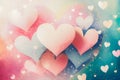 Hearts romantic Valentine Beautiful Day cute hearts on a pastel pink background