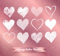 Hearts on rose gold background Royalty Free Stock Photo