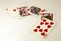 Hearts royal flush poker hand in black Royalty Free Stock Photo