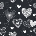 Hearts seamless background