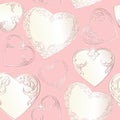 Hearts Seamless background in vintage style. Royalty Free Stock Photo