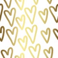 Hearts - gold seamless background