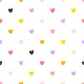 Hearts seamless pattern. Cute Hand-drawn nursery cartoon doodle in a pastel palette. Childish vector illustration Royalty Free Stock Photo