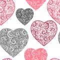 Openwork hearts. Seamless pattern fabric design