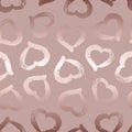 Hearts seamless pattern. Glitter marble background with heart. Elegant shape hearts. Modern stylish sparkle texture. Delicate back