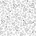 Hearts seamless pattern, Polka dot with hearts