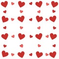 Hearts seamless pattern. Repeating love background. Repeated scattered hearts for design prints