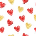 Hearts seamless pattern. Romantic background Royalty Free Stock Photo
