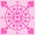 Hearts seamless pattern. Romantic doodle love vector texture. Royalty Free Stock Photo