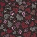 Hearts seamless pattern, romantic hearts seamless background Royalty Free Stock Photo