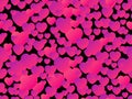 Hearts seamless pattern for Valentine`s day. Gradient pink hearts on a black background. For printing on paper, advertising Royalty Free Stock Photo