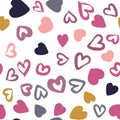 Hearts seamless pattern. Valentines Day backdrop. 14 february wallpaper Royalty Free Stock Photo