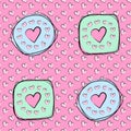 Hearts seamless pattern vector background, Valentine`s day backgroun
