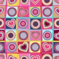 Hearts seamless pattern. Vector Illustration