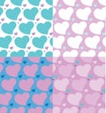 Hearts seamless patterns set for web and print Royalty Free Stock Photo