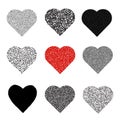 Hearts set. Elements for design.Abstract black and red hearts co Royalty Free Stock Photo