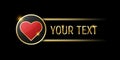 Hearts sign on round button. User interface ui ux element for mobile app or website. Casino or poker themed navigation bar on