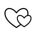 Hearts silhouette style icon vector design