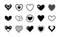 Hearts silhouette style icon vector design