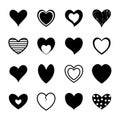 Hearts silhouette style icon vector design