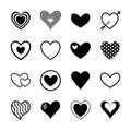 Hearts silhouette style icon vector design