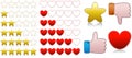 Hearts and Stars Quality Rating Icons Royalty Free Stock Photo