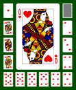 Hearts suit playing cards Royalty Free Stock Photo