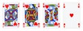 Hearts Suit Playing Cards, Set include King, Queen, Jack and Ace Royalty Free Stock Photo