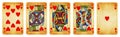 Hearts Suit Vintage Playing Cards Royalty Free Stock Photo