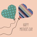 Hearts and text happy mothers day Royalty Free Stock Photo