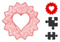 Hearts Token Polygonal Web Vector Mesh Illustration