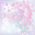 Hearts valentine light vector background