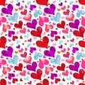 Hearts on Valentine's Day seamless pattern