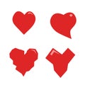 Hearts Vector love story symbol