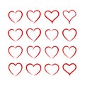 Hearts vector set. Royalty Free Stock Photo