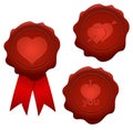 Hearts wax seals