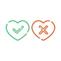 Hearts web buttons check mark