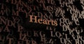 Hearts - Wooden 3D rendered letters/message